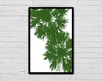 Digital Download - Downloadable Print - Tropic print - Palm tree art - Green Wall Art - Home Decor - Modern Picture - Wall Print - Print Set