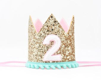 1st Birthday Crown Baby Girl Birthday Crown 2nd Birthday Crown First Birthday Crown Readystock cream Pink Birthday Crown