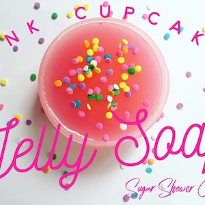 Pink Cupcake Jelly Soap - Soap Jelly - Bath Jellies - Shower Jellies - Kids Soap - Body Wash