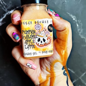 Kürbis Scaramel Apfel Duschgel - Body Wash - Halloween Seife - Horror Hautpflege - Foodie Seifen - Schaumbad - Pumpkin Spice