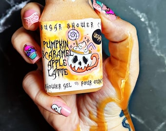 Gel doccia al latte di mela e zucca scaramel - Bagnoschiuma - Sapone di Halloween - Prodotti per la cura della pelle horror - Saponi per buongustai - Bagnoschiuma - Spezie di zucca