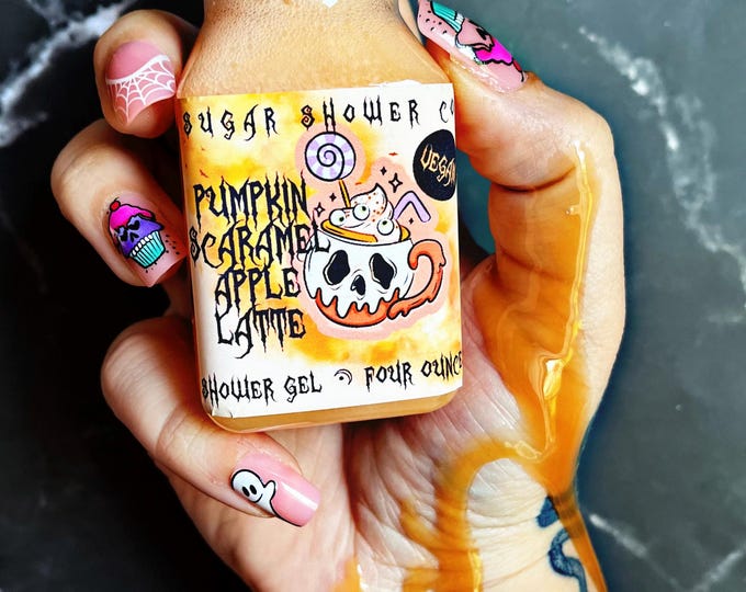 Pumpkin Scaramel Apple Latte Shower Gel - Body Wash - Halloween Soap - Horror Skincare - Foodie Soaps - Bubble Bath - Pumpkin Spice