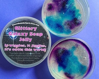 Galaxy Jelly Soap: Glitter Blueberry Muffin Scent
