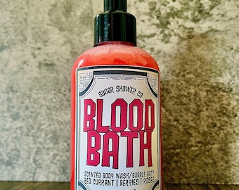 Blood Bath Body Wash & Bubble Bath - Shower Gel - Bath Soak - Halloween Soap - Scented Soap - Witchy Soap