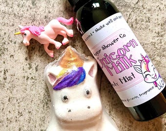 Einhorn Badebombe & Spray Bundle - Body Splash - Geschenke für Kinder und Erwachsene