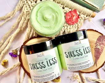 Stress Less Foaming Sugar Scrub - Eucalyptus + Mint - Whipped Sugar Scrub - Sugar Scrub - Body Polish - Body Wash