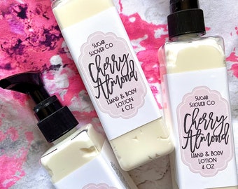 Cherry Almond Hand & Body Lotion - Hand Lotion - Hand Cream - Body Cream - Body Lotion - Moisturizer