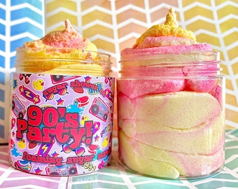 90's Party Foaming Sugar Scrub - limonadegeur, 4 oz