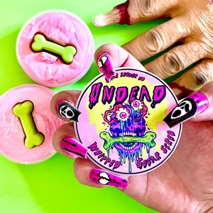 Undead slagroom suiker scrub met mini zeep - slagroom scrub - suiker scrub - zombie zeep - Halloween suiker scrub - Halloween zeep