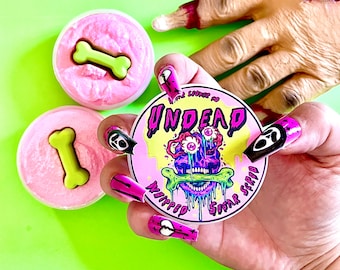 Undead Whipped Sugar Scrub With Mini Soap - Whipped Scrub - Sugar Scrub - Zombie Soap - Halloween Sugar Scrub - Halloween Soap