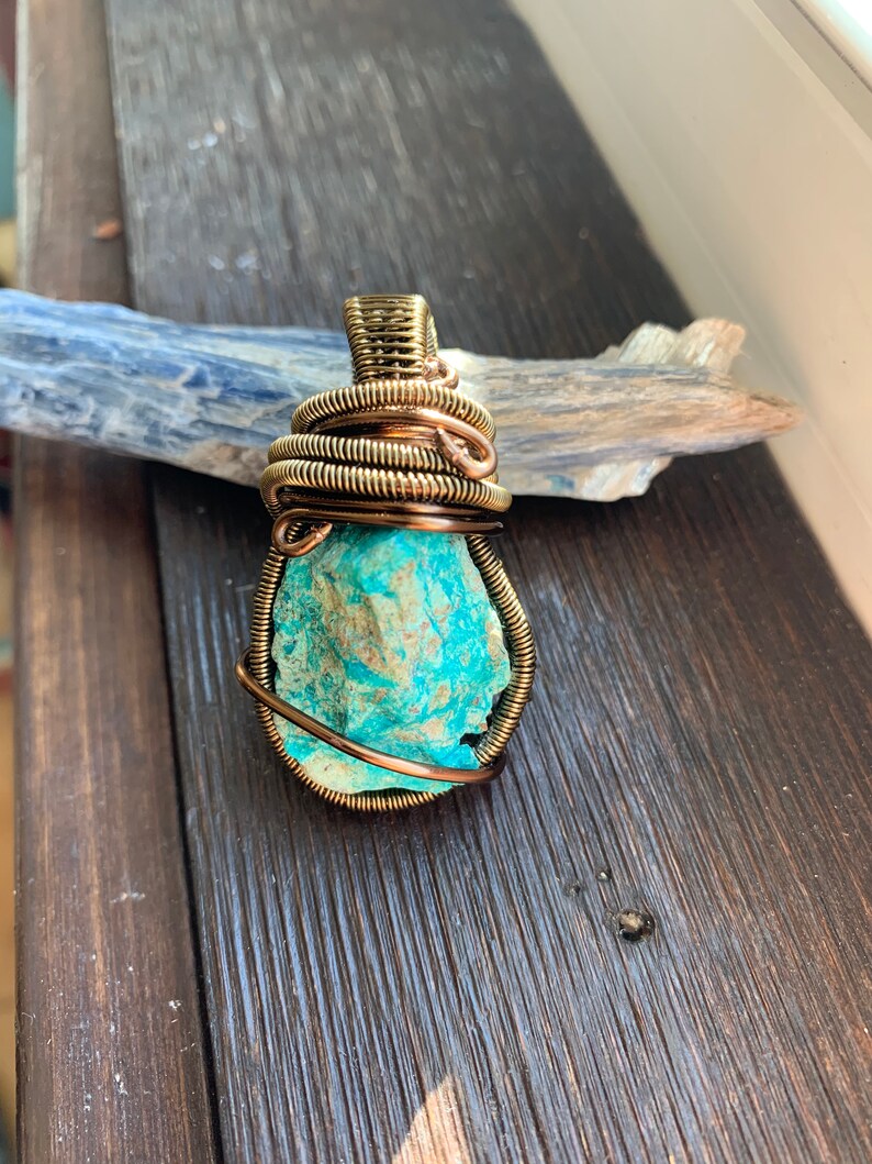 Chrysocolla Wire Wrap Necklace