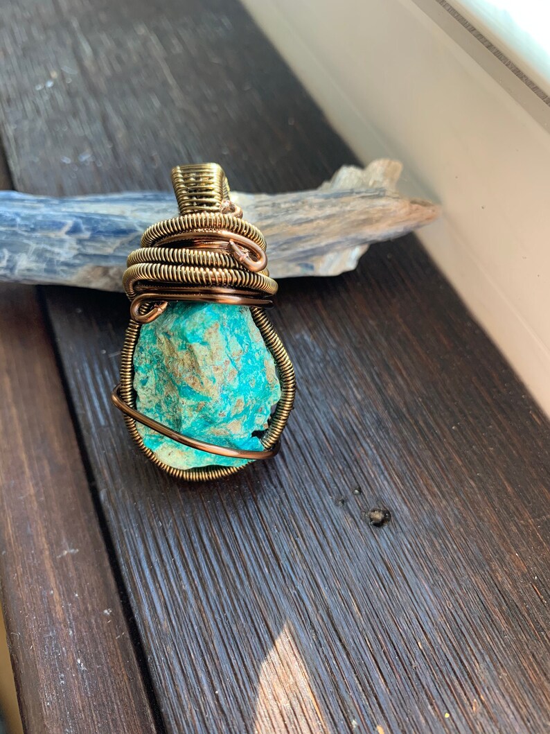 Chrysocolla Wire Wrap Necklace