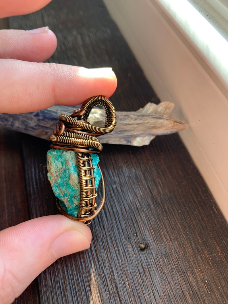 Chrysocolla Wire Wrap Necklace
