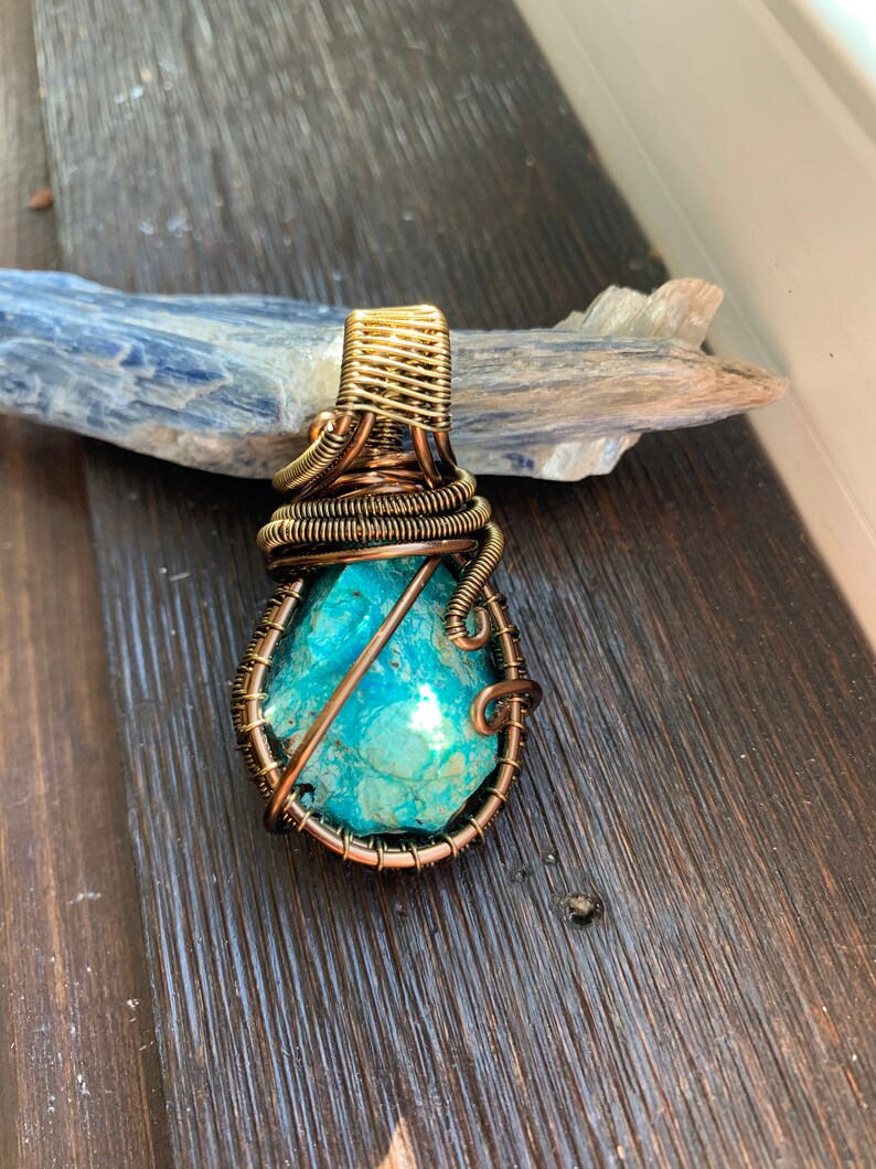 Chrysocolla Wire Wrap Necklace