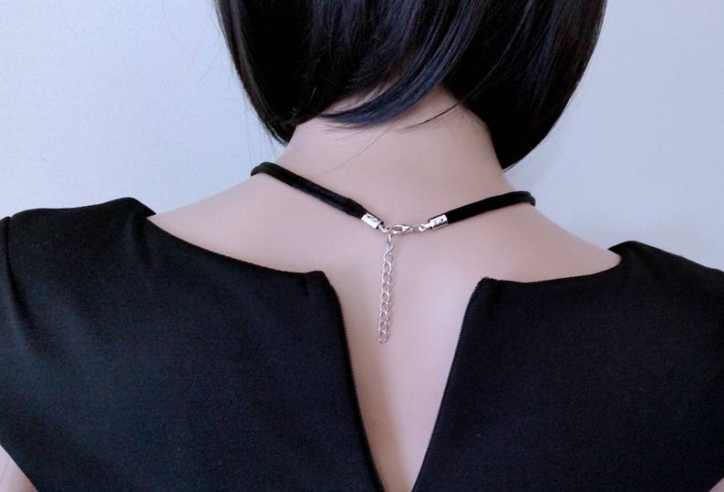 Simple Black Choker for Women/handmade jewelry/ gift for her image 3