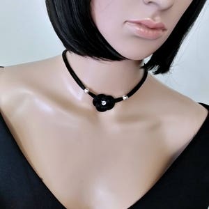 Simple Black Choker for Women/handmade jewelry/ gift for her image 2