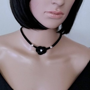 Simple Black Choker for Women/handmade jewelry/ gift for her image 1