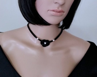 Semplice girocollo nero per donna/gioielli fatti a mano/regalo per lei