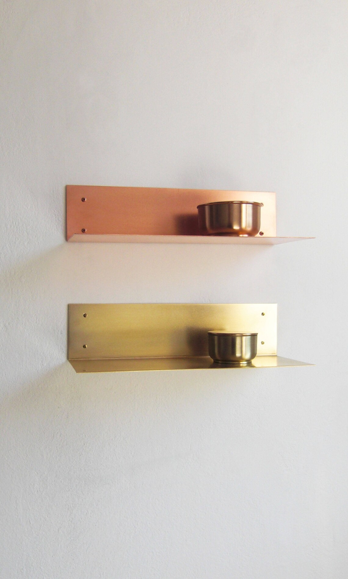 40 Cm Copper Wall Shelf Copper Wall Shelf Etsy