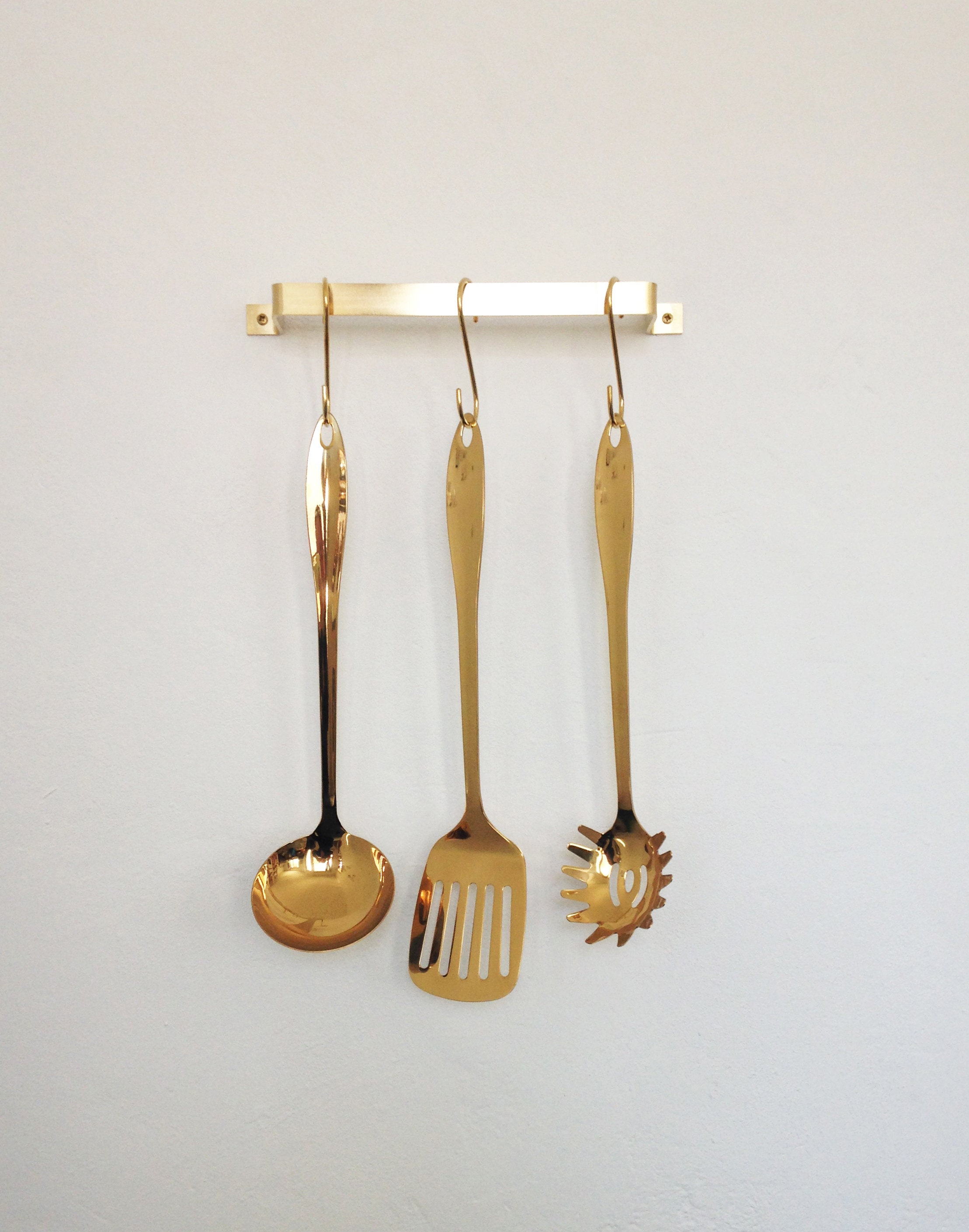 30 Cm Brass Rod Kitchen Rail Wall Bracket Brass Kitchen Rail Etsy UK