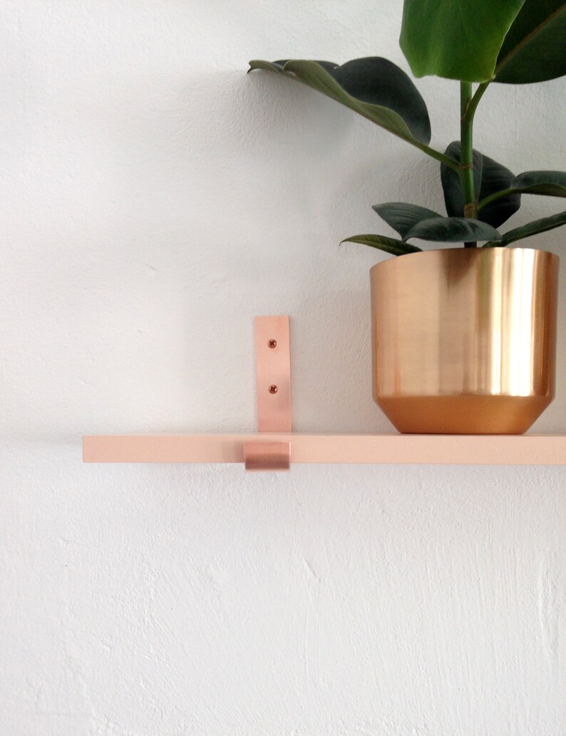 20 cm copper angle copper bracket L form for wall shelf Etsy