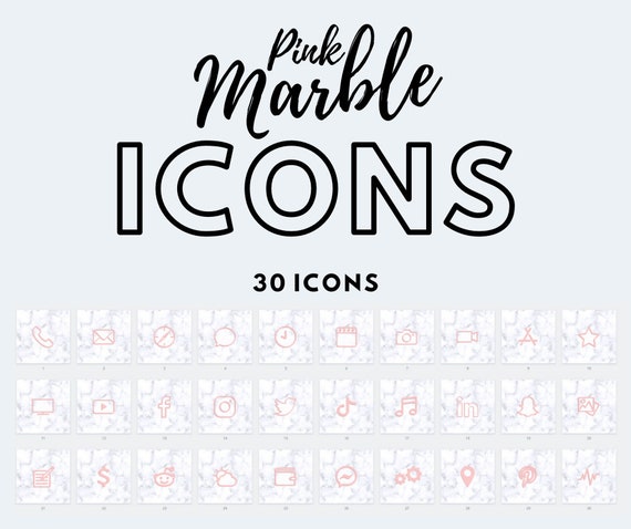 Pink Marble Ios 14 App Icon Covers Etsy