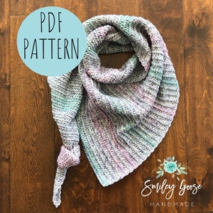 CROCHET SCARF PATTERN: Rosalie Triangle Scarf, Asymmetrical Scarf, Triangle Scarf Pattern, Easy Crochet Pattern, Crochet Pattern