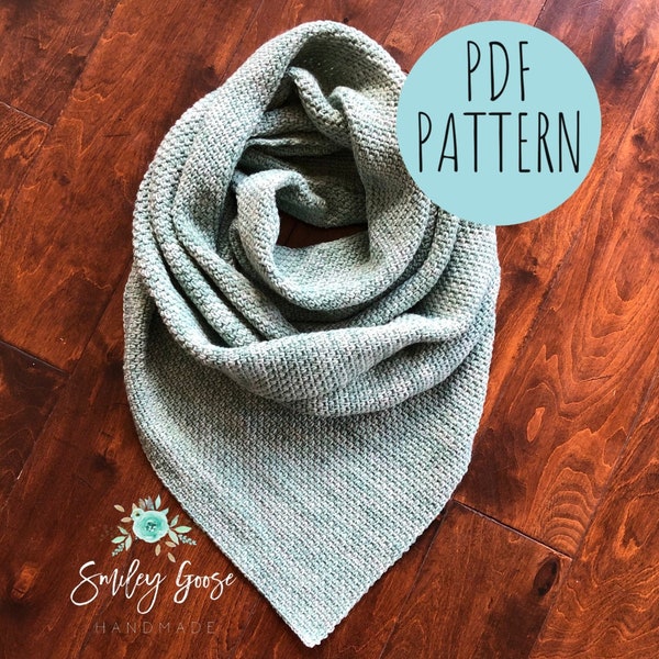 CROCHET SCARF PATTERN: Celia Triangle Scarf, Asymmetrical Triangle Scarf, Triangle Scarf Pattern, Easy Crochet Pattern, Crochet Pattern