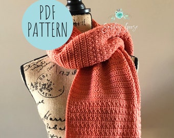 CROCHET SCARF PATTERN: Bram Scarf, Easy Scarf Pattern, Long Crochet Scarf, Easy Crochet Pattern, Blanket Scarf Pattern, Scarf Pattern