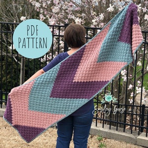 CROCHET WRAP PATTERN: Aubrey Wrap, Wrap Pattern, C2C Crochet Pattern, Shawl Pattern, Chevron Pattern, Crochet Pattern, Blanket Scarf