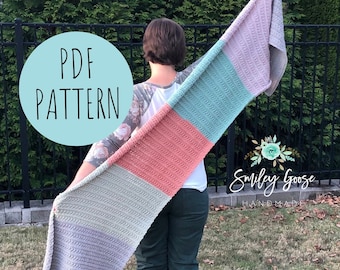 CROCHET WRAP PATTERN: Artemis Wrap, Crochet Wrap, Crochet Star Stitch, Wrap Pattern, Color Block Wrap, Crochet Pattern