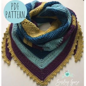 CROCHET SCARF PATTERN: Haven Triangle Scarf, Triangle Scarf Pattern, Crochet Wrap Pattern, Crochet Shawl Pattern, Crochet Pattern