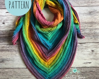 CROCHET SCARF PATTERN: Stella Triangle Scarf, Easy Triangle Scarf, Crochet Wrap Pattern, Crochet Shawl Pattern, Easy Crochet Pattern