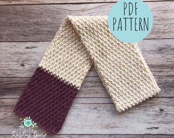 CROCHET SCARF PATTERN: Henley Scarf, Easy Crochet Scarf Pattern, Alpine Stitch, Long Crochet Scarf, Easy Crochet Pattern, Scarf Pattern