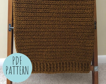 CROCHET BLANKET PATTERN: Grayson Throw Blanket, Easy Crochet Afghan, Throw Blanket Pattern, Easy Crochet Pattern, Afghan Pattern