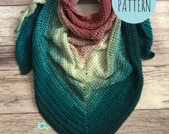 CROCHET SHAWL PATTERN: Kayson Shawl, Triangle Scarf, Crochet Wrap Pattern, Crochet Shawl Pattern, Crochet Scarf, Crochet Pattern