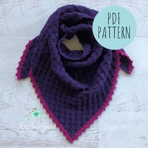 CROCHET SCARF PATTERN: Nova Triangle Scarf, C2C Crochet, C2C Scarf Pattern, Crochet Pattern, Crochet Triangle Scarf Pattern, Crochet Scarf