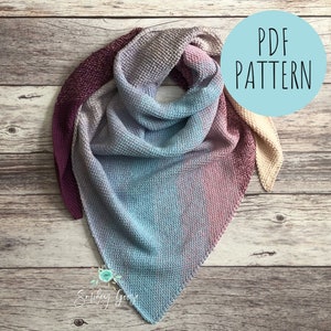 TUNISIAN CROCHET PATTERN: Juliette Triangle Scarf, Tunisian Crochet, Tunisian Simple Stitch, Triangle Scarf, Easy Crochet Scarf