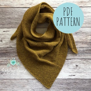 TUNISIAN CROCHET PATTERN: Easton Triangle Scarf, Tunisian Crochet, Tunisian Honeycomb Stitch, Asymmetrical Triangle Scarf,Easy Crochet Scarf