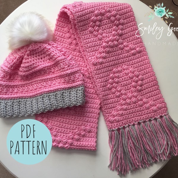 CROCHET SCARF PATTERN: Breast Cancer Awareness Scarf, Breast Cancer Scarf, Breast Cancer Awareness, Easy Crochet Hat and Scarf Pattern