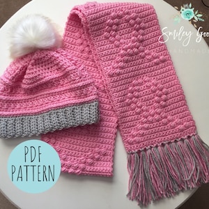 CROCHET SCARF PATTERN: Breast Cancer Awareness Scarf, Breast Cancer Scarf, Breast Cancer Awareness, Easy Crochet Hat and Scarf Pattern