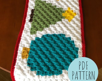 CROCHET TABLE RUNNER Pattern: Christmas Table Runner, C2C Christmas Pattern, Christmas Crochet Pattern, C2C Crochet Pattern