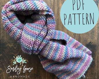 CROCHET SCARF PATTERN: Arden Blanket Scarf, Easy Scarf Pattern, Long Crochet Scarf, Easy Crochet Pattern, Blanket Scarf Pattern