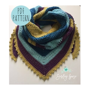 CROCHET SCARF PATTERN: Haven Triangle Scarf, Triangle Scarf Pattern, Crochet Wrap Pattern, Crochet Shawl Pattern, Crochet Pattern