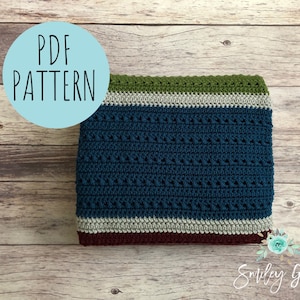 CROCHET BLANKET PATTERN: Rowan Throw Blanket, Easy Crochet Afghan, Throw Blanket Pattern, Easy Crochet Pattern, Afghan Pattern