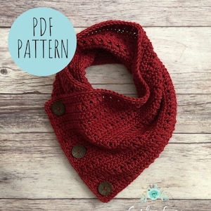 CROCHET SCARF PATTERN: Rowan Cowl, Cowl with Button Closure, Crochet Cowl Pattern, Cowl Pattern, Scarf Pattern, Easy Crochet Pattern