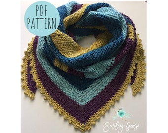 CROCHET SCARF PATTERN: Haven Triangle Scarf, Triangle Scarf Pattern, Crochet Wrap Pattern, Crochet Shawl Pattern, Crochet Pattern