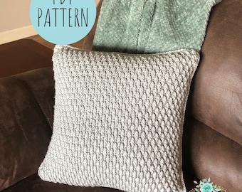 CROCHET PILLOW PATTERN: Henley Pillow, Easy Pillow Pattern, Home Décor, Hygge Home, Crochet Pillow, Throw Pillow, Alpine Stitch