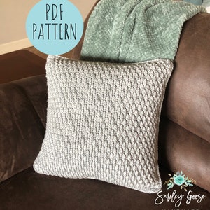 CROCHET PILLOW PATTERN: Henley Pillow, Easy Pillow Pattern, Home Décor, Hygge Home, Crochet Pillow, Throw Pillow, Alpine Stitch