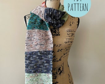 CROCHET SCARF PATTERN: Freya Scarf, Easy Crochet Scarf Pattern, Long Crochet Scarf, Advent Mini Scarf, Easy Crochet Pattern, Scarf Pattern